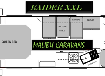 Raider XXL caravans Floor Plan